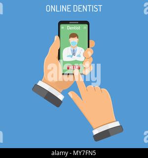 Odontoiatria Online Concept Illustrazione Vettoriale