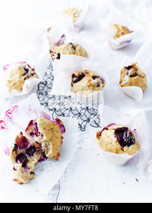 Mirtillo, mandorla, chia mini muffin Foto Stock