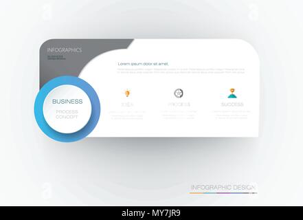 Infografico vettoriale 3d cerchio il modello di etichetta design.Infograph con opzioni o passaggi. Infografico per elemento layout, schema di processo, parti, grafico, gra Illustrazione Vettoriale