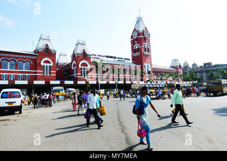 Chennai central railway station. Foto Stock