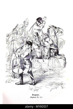 . Français : onu soldat 'drago' du 11 régiment de dragon dragoner reggimento 11 de Prusse . 1 settembre 2013, 18:44:04. Sconosciuto 5 1760-DRAGON DRAGONER REGGIMENTO 11 Foto Stock