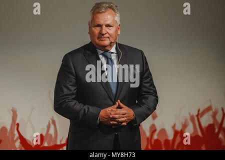 Wroclaw 05/06/2018. Libertà Festival di Wroclaw. Discussione degli ex presidenti polacco n / z Aleksander Kwasniewski (foto da Krzysztof Zatycki/Pacific Stampa) Foto Stock