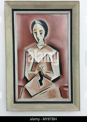 . Čeština: Josef Capek (1887-1945), Zena pletouci puncochy, Donna lavorazione a maglia di calze, akquired nel 1959, esposti al 14/15 Baťův Institut - Muzeum jihovýchodní Moravy ve Zlíně . 27 Aprile 2017 19:47:08. Il nome dell'artista è mostrato nel titolo 282 Josef Capek (1887-1945), Zena pletouci puncochy, Donna lavorazione a maglia di calze, akquired nel 1959 Foto Stock