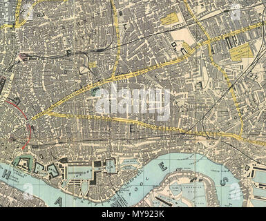 . Inglese: 1882 Reynolds Mappa di East London fonte Birkbeck Storia Dept., non sul web . La Reynolds 9 1882 Mappa di Reynolds Foto Stock