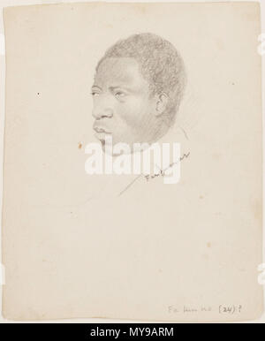 . Schizzo di un prigioniero Amistad, disegnato come hanno atteso processo di New Haven. Tra il 1839 e il 1840. William H. Townsend 37 Amistad prigionieri (15) Foto Stock