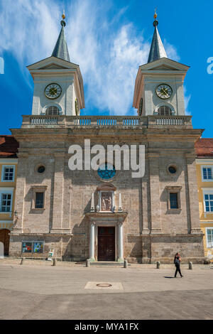 Ex Abbazia Benedettina con la Basilica di San Quirin, monastero di Tegernsee, Tegernsee, Alta Baviera, Baviera, Germania Foto Stock