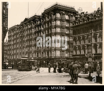 Palace Hotel nel centro cittadino di San Francisco, 1890s. Albertype (foto). Foto Stock