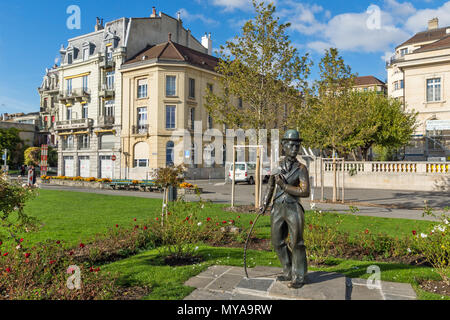 VEVEY, Svizzera - 29 Ottobre 2015 : Charlie Chaplin monumento nella città di Vevey, Canton Vaud, Svizzera Foto Stock