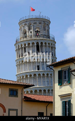 La torre pendente di Pisa, Toscana, Italia Foto Stock