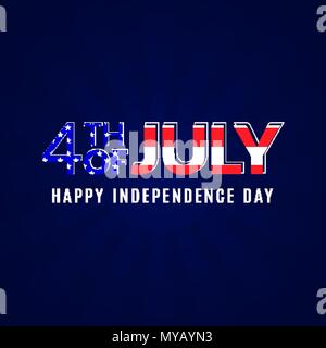 4 di luglio American Independence day poster illustrazione Illustrazione Vettoriale