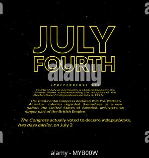 Il 4 luglio il concetto di banner. American Independence Day sulla targhetta Illustrazione Vettoriale