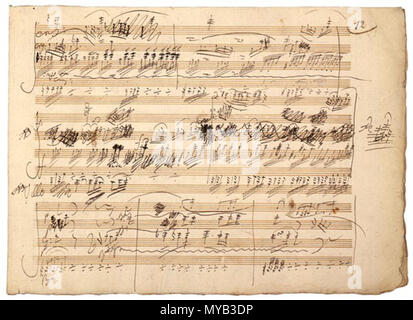 . Manoscritto del piano trio opus 70 da l.v. Beethoven . circa 1810. Ludwig von Beethoven 68 BeethovenGhostManuscript Foto Stock