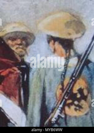 . Inglese: versione ritagliata di :Immagine:BoxersDrawingByKoekkoek1900.jpg per uso in coda articolo . Johannes Hermanus Koekkoek Barend (1840-1912). 84 coda Boxer Foto Stock