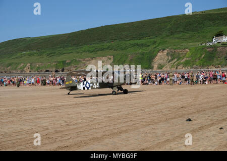 Saunton, Devon, Regno Unito - 2 Giugno 2018: Amici dell'Assalto Training Center ospiterà il settantacinquesimo anniversario della US Assault Training Center in Saunton, REGNO UNITO Foto Stock