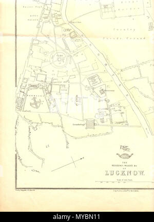 . Inglese: "Il Residency, palazzi, &c. di Lucknow,' come essi sembravano appena prima della ribellione; un settimanale supplemento spedizione mappa, Gennaio 24, 1858 da Edward Weller; . 1 agosto 2006 (secondo i dati EXIF) 22 ottobre 2008 (originale data di caricamento) . Faizhaider a en.wikipedia 331 Lucknow 1857 SW Foto Stock