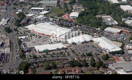 Vista aerea di Bolton Gate Retail Park Foto Stock