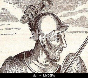 . Diego de Almagro (Antonio de Herrera y Tordesillas: Historia general de los hechos de los castellanos en las islas y Tierra Firme del Mar Oceáno). Il XVI secolo. Antonio de Herrera y Tordesillas 140 Diego de Almagro(2) Foto Stock