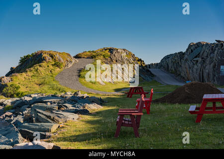 Cape Forchu Lightstation aree salotto. Cape Forchu, Nova Scotia, Canada Foto Stock