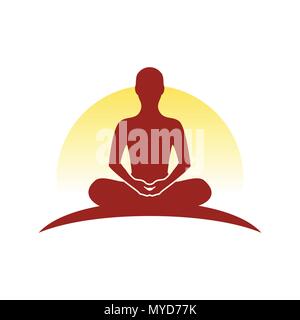 La collina di meditazione simbolo Vector Graphic Logo Design Illustrazione Vettoriale