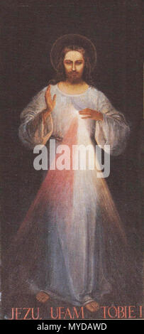 . Inglese: il dipinto originale Jezu ufam tobie ("Gesù confido in Te') da Eugeniusz Kazimirowski, approvato da Suor Faustina . 1934. Eugeniusz Kazimirowski († 1939) 142 Divina Misericordia (Eugeniusz Kazimirowski, Vilnius originale, 1934) Foto Stock