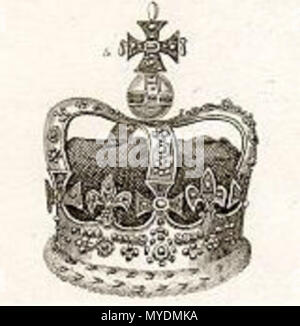 . Inglese: St Edward's Crown Deutsch: de:Edwardskrone . Il 15 febbraio 2006, 01:04. Lavoro derivato: Chick Bowen EnglishCoronationRegalia.jpg: l'antica incoronazione sedia e Regalia dell Inghilterra &c., Richard Thomson. Londra, 1820 (dominio pubblico) 155 Edward's crown PD Foto Stock