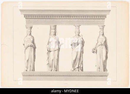 Schinkel Karl Friedrich (1781-1841): Erechtheion auf der Akropolis, Athen (?) 477 Schinkel - Eretteo di Atene, Aufriss der Korenhalle Foto Stock