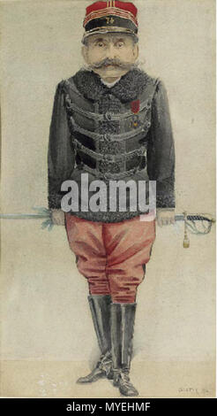 . La caricatura di grandi Ferdinand Walsin Esterhazy. Disegni nota biografica in Vanity Fair leggi " egli ha acquisito di recente una abbastanza improvviso notorietà implicitamente in L'affaire Dreyfus: di cui, forse, più sarà sentito.... Egli è stato sentito dire che egli non ama Zola. Egli è un ricambio, nervoso, ben odiato uomo, con un naso cascante; il cui viso e carnagione swarthy tradire la sua gara'. 1898. Jean Baptiste Guth 178 Ferdinand Walsin Esterhazy Vanity Fair 26 Maggio 1898 Foto Stock
