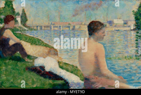 207 Georges Seurat - Étude pour une baignade à Asnières PC 96 Foto Stock