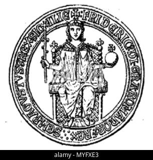 . Inglese: Federico II di Hohenstuaf . 1880. Germain Demay 197 ve2 Foto Stock