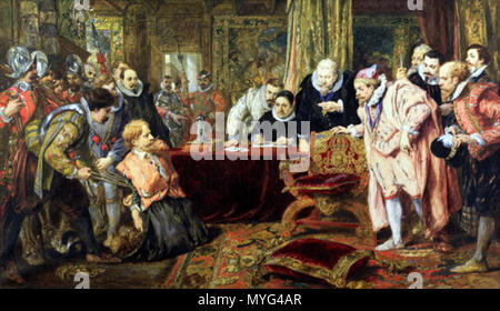 . Guy Fawkes prima di King James . 1869-70, artwork è ben più di cento anni di età.. Sir John Gilbert 225 Guy Fawkes prima di Giacomo VI e I Foto Stock