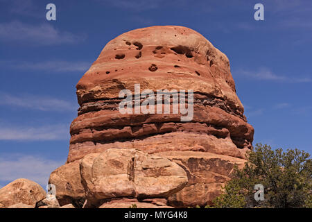 Hamburger Rock nel deserto nel Parco Nazionale di Canyonlands in Utah Foto Stock