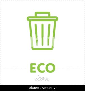 Icona cestino in eco design Illustrazione Vettoriale