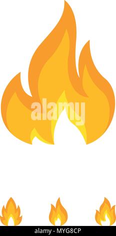 Colorato icona di fiamma su bianco Illustrazione Vettoriale