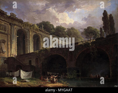 248 Hubert Robert - Villa Madama vicino Roma (Museo Hermitage, ГЭ-7593) Foto Stock