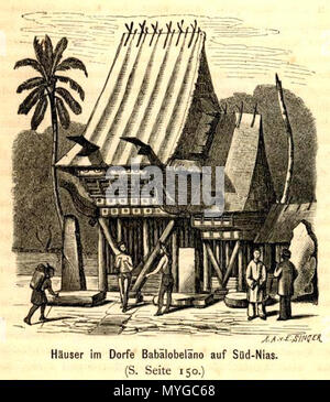 . Deutsch: Haus in Südnias . 1878. Leipzig, Weigel 231 Haus Suednias Foto Stock
