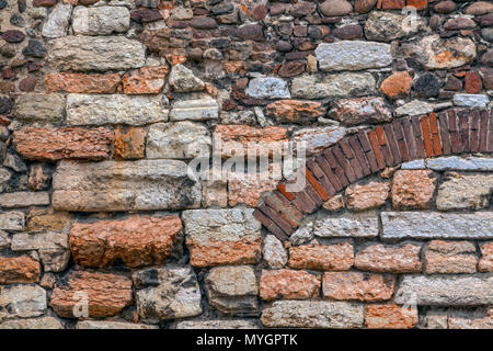 Antico muro di pietra. Foto Stock