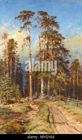 . Inglese: Ivan Ivanovich Shishkin 1832-1898 PINETA firmato in cirillico e datata 97 l.r. olio su tela 147 da 91cm, 58 da 35 3/4 in. U. Ivan Ivanovich Shishkin 262 Ivan Ivanovich Shishkin - Pineta Foto Stock