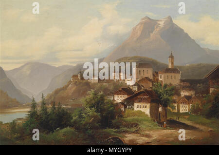 . Deutsch: Blick auf den Pilatus mit Tomlishorn und Maurizio, Kriens bei Luzern, signiert und datiert J. W. Jankowsky 1866 Öl auf Leinwand, 66,5 x 98 cm . 1866 263 J Wilhelm Jankowsky Blick auf Pilatus mit Tomlishorn Foto Stock