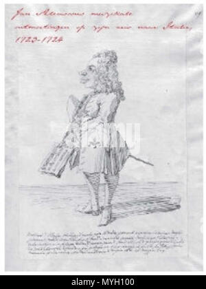 . Nederlands: Tekening porta Pietro Leone Ghezzi . 8 marzo 2014, 03:00:12. Pier Leone Ghezzi, getekend rond 1724 267 Jan Alensoon nel 1724 porta Pietro Leone Ghezzi Foto Stock