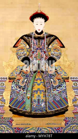 . Il funzionario ritratto imperiale della Dinastia Qing's imperatrice . Dinastia Qing. Pittore imperiale 161 Imperatrice XiaoQuan Foto Stock