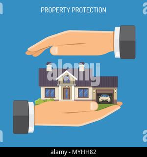 Di proprietà di assicurazione nozione Illustrazione Vettoriale