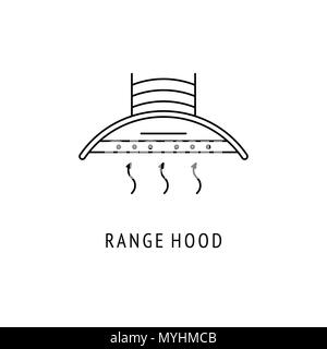 Cappa di gamma di elettrodomestici per la cucina. Icona nel sottile stile linea Illustrazione Vettoriale