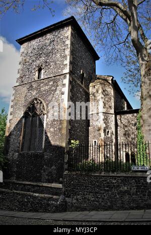 St PetersHungate, chiesa torre, medievil, Norwich, Norfolk, Foto Stock