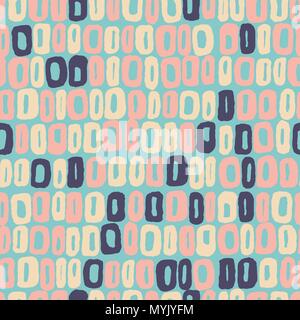 Vettore senza giunture retrò rosa, verde, giallo pattern 60s Illustrazione Vettoriale