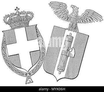 . Inglese: minor stemma del Regno d'Italia (1927-29) Italiano: piccolo stemma del Regno d'Italia (1927-29) . Il 27 marzo 1927. Anonimo 321 minore stemma del Regno d'Italia (1927-29) Foto Stock