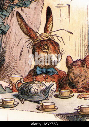 . Inglese: Il marzo Lepre. Illustrazione di John Tenniel. . Sir John Tenniel (28 febbraio 1820 - 25 febbraio 1914) 344 marzo-lepre Foto Stock