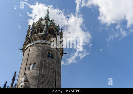 Chiesa del castello nella città di Lutero Wittenberg Foto Stock