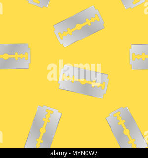 Tradizionale bordo doppia lama di rasoio Seamless Pattern. Strumento per il taglio dei capelli e la barba. Acciaio inossidabile Sheving attrezzatura. Foto Stock