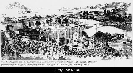 . Una scena del Taiping Rebellion, 1850-1864 . 1886. Wu Youru 394 Occupazione di Suzhou City Foto Stock