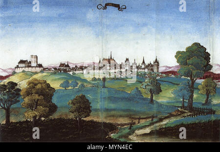 . Più antichi noti vista generale della città di Oppeln/Opole, visto da sud-est . circa 1535. Sconosciuto 399 Oppeln 1535 Foto Stock